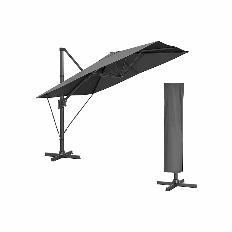 Sonnenschirm Ampelschirm grau Echt