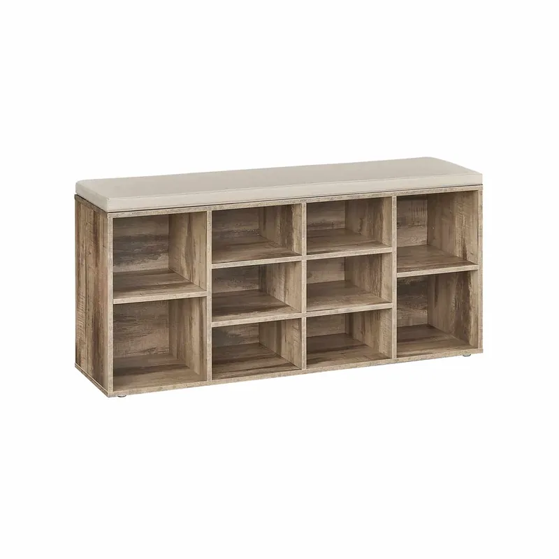 Schuhregal mit Sitzfläche 30 x 104 x 48 cm kamelbraun Rabatt