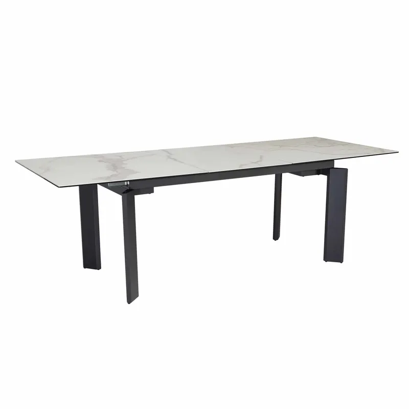 Mega-Angebot Esszimmertisch 180x95x77 cm Glas Keramik Esstisch Weiß Marmor-Optik