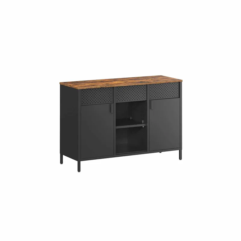 Aufbewahrungsschrank mit Doppeltür vintagebraun-mattschwarz Neue Kollektion