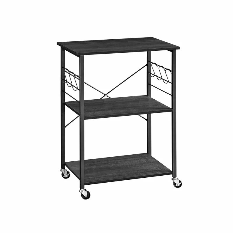 Nur Für Kurze Zeit VASAGLE Küchenregal Rollen Ebenholz-Schwarz