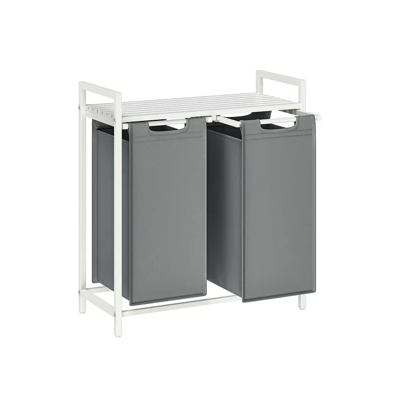 Kostenloser Rückversand Wäschekorb 2 x 46 Liter mit Ablage 73 x 33 x 72 cm