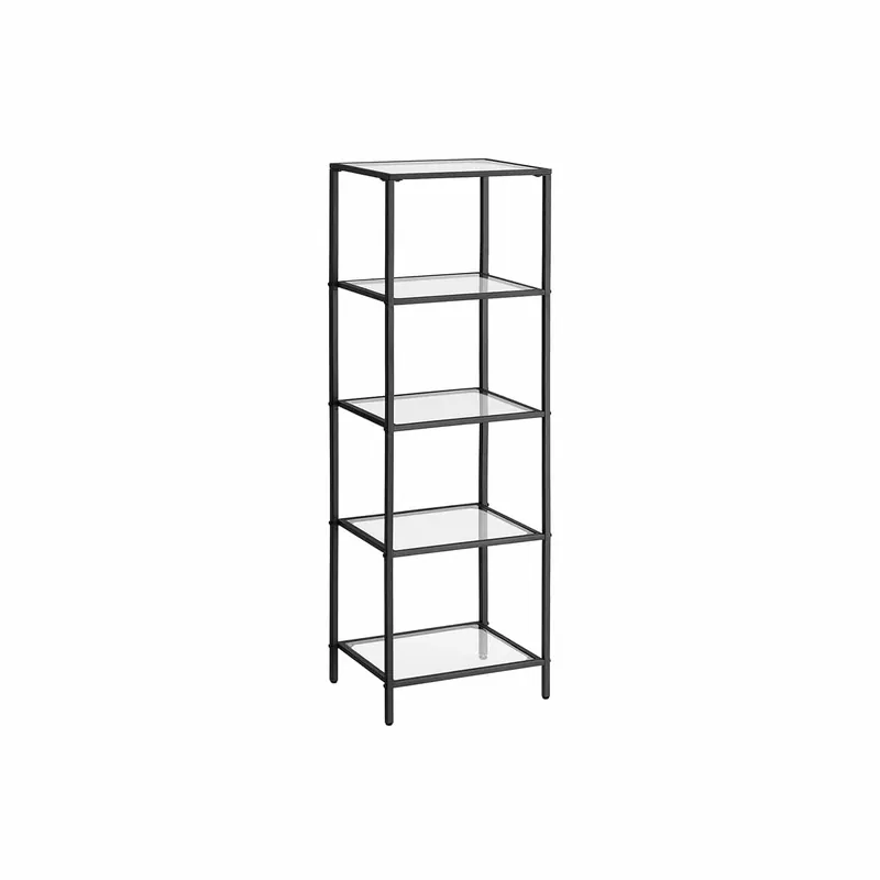 Regal mit 5 Ablagen einfache Montage transparent-tintenschwarz Jetzt Bestellen