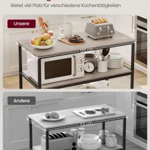 Echt VASAGLE Küchenregal 120 cm Greige-Schwarz Industrie