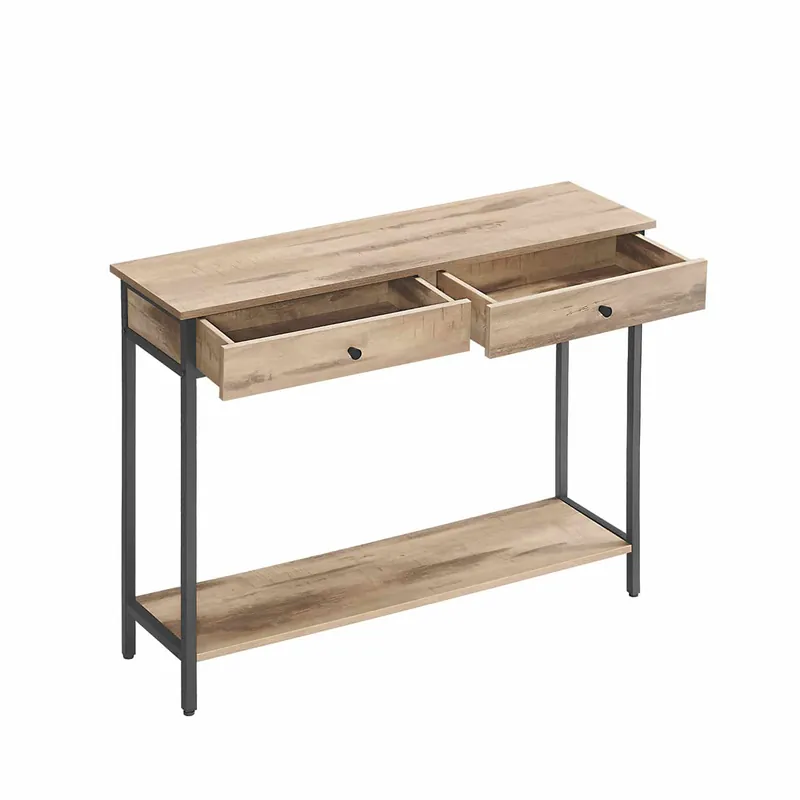 Konsolentisch mit 2 Schubladen kamelbraun-tintenschwarz Meistverkauft