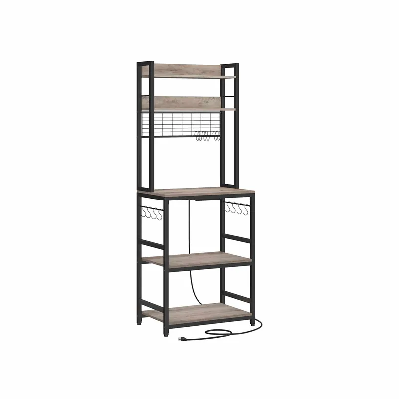 Nur Für Kurze Zeit VASAGLE Standregal Steckdosen Greige 60 cm