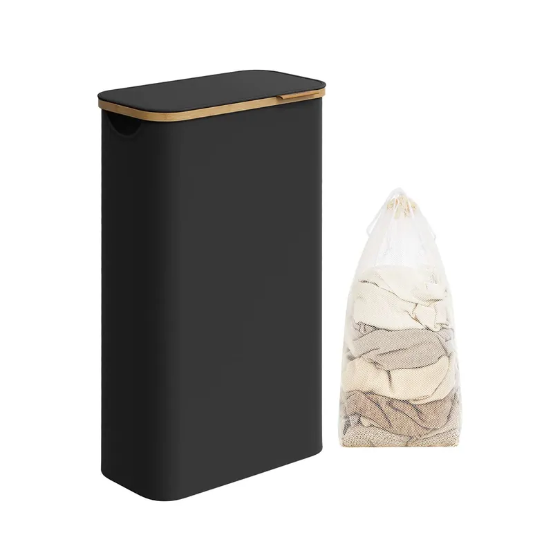 Direkt Vom Hersteller Wäschekorb 65 Liter mit Deckel tintenschwarz