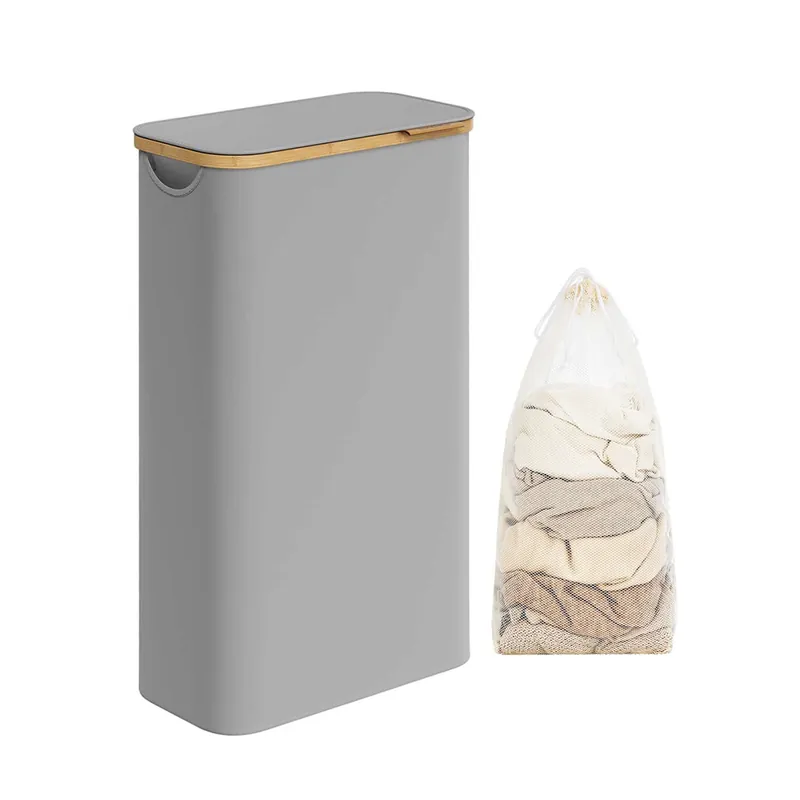 Wäschekorb 60 Liter mit Deckel grau Top-Seller