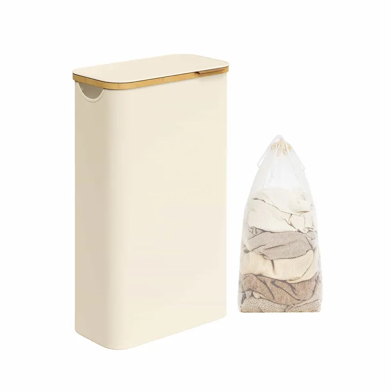 Kracherpreis Wäschekorb 60 Liter mit Deckel weiß