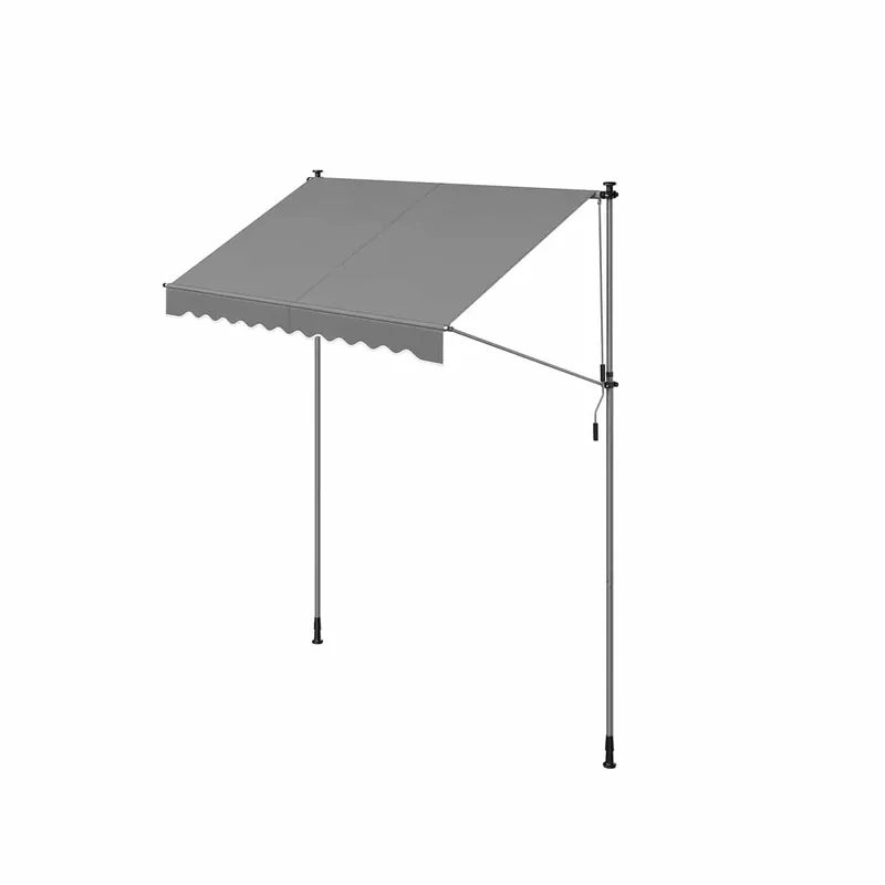 Klemmmarkise mit Handkurbel 250 x 120 cm grau Super-Preis