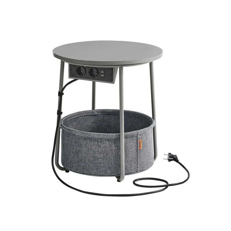 Beistelltisch mit Ladestation und Steckdose taubengrau-schiefergrau Garantierte Lieferung