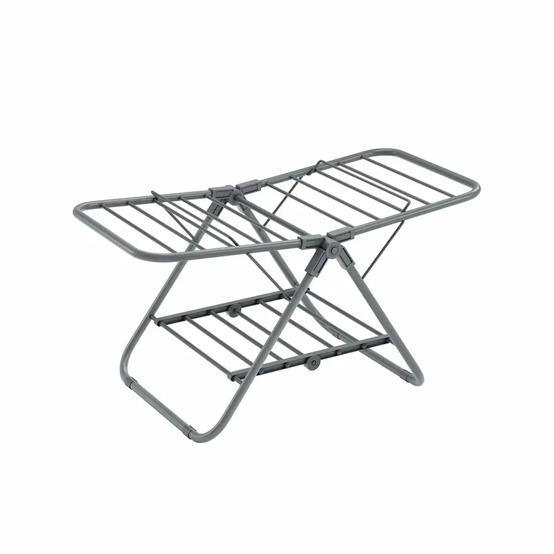 Wäscheständer mit 2 Flügeln aus Metall taubengrau Nur Für Kurze Zeit