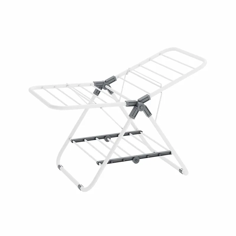 Wäscheständer mit 2 Flügeln aus Metall wolkenweiß Preisknaller