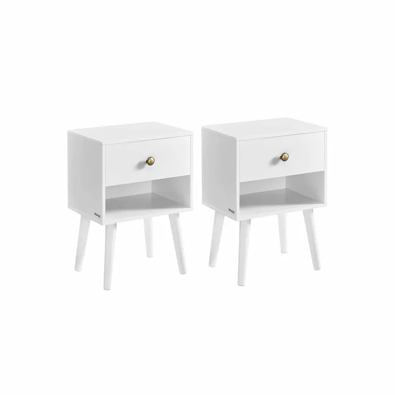 Heißes Angebot Nachttisch 2er Set mit Schublade und Ablage