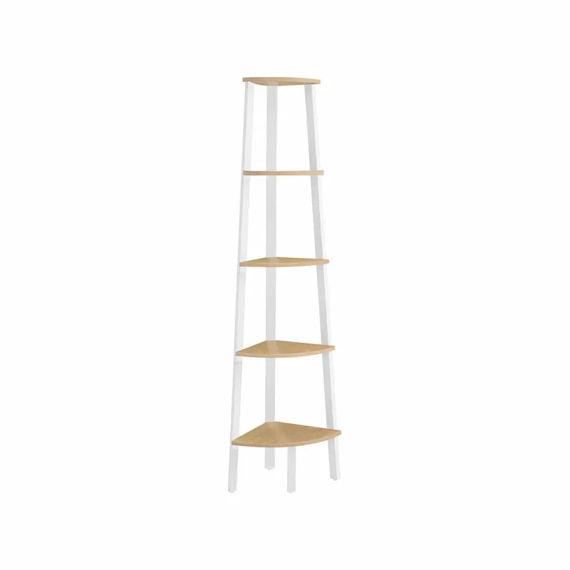 Bücherregal 5 Ebenen industriell natureichenfarben-mattweiß Preis Gesenkt