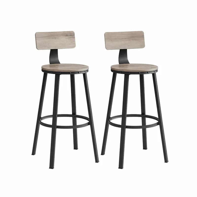Barhocker 2er Set Greige-Schwarz Markenprodukt