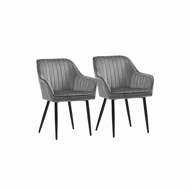 Top-Seller 2er Set Esszimmerstühle Sessel Hellgrau