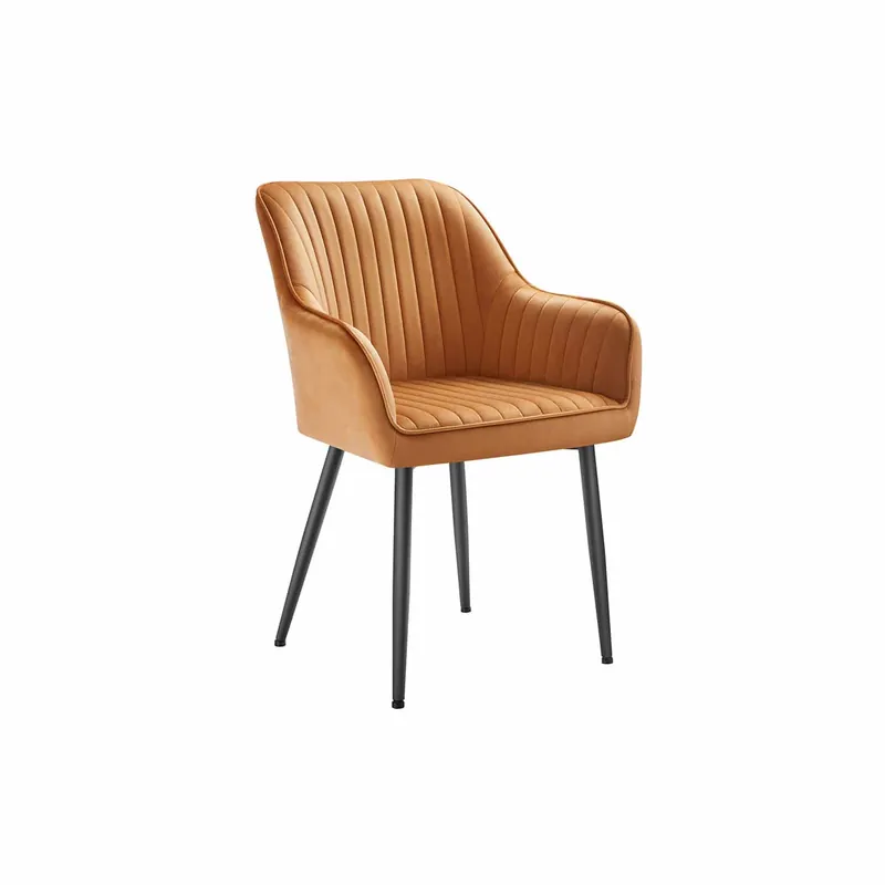 Esszimmerstuhl mit Armlehnen karamellbraun-tintenschwarz Geprüft