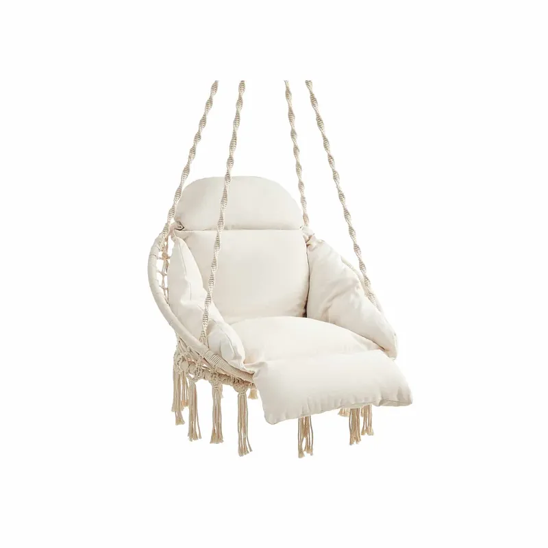 Hängesessel mit einem dicken Kissen Beige Super-Preis