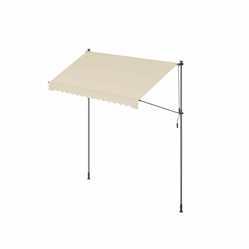 Klemmmarkise mit Handkurbel 300 x 120 cm beige Preisknaller