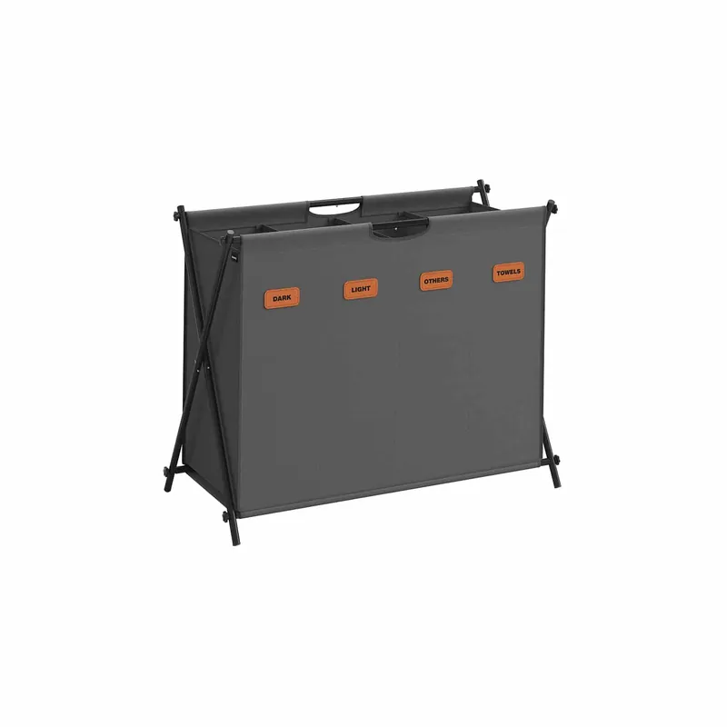 Wäschekorb 155 Liter mit 4 Fächern schiefergrau Mega-Angebot