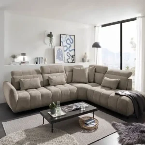 Bestpreis Sofa Franklin von ED Exciting Design – Modernes Sofa mit Mikrofaserbezug, Nosagfederung und 5-fach verstellbaren Kopflehnen