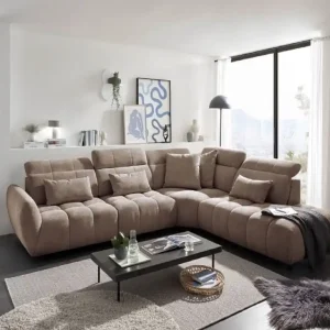 Ausverkauf Sofa Franklin von ED Exciting Design – Modernes Sofa mit Mikrofaserbezug, Nosagfederung und 5-fach verstellbaren Kopflehnen