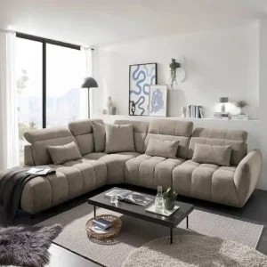 Kostenloser Rückversand Sofa Franklin von ED Exciting Design – Modernes Sofa mit Mikrofaserbezug, Nosagfederung und 5-fach verstellbaren Kopflehnen