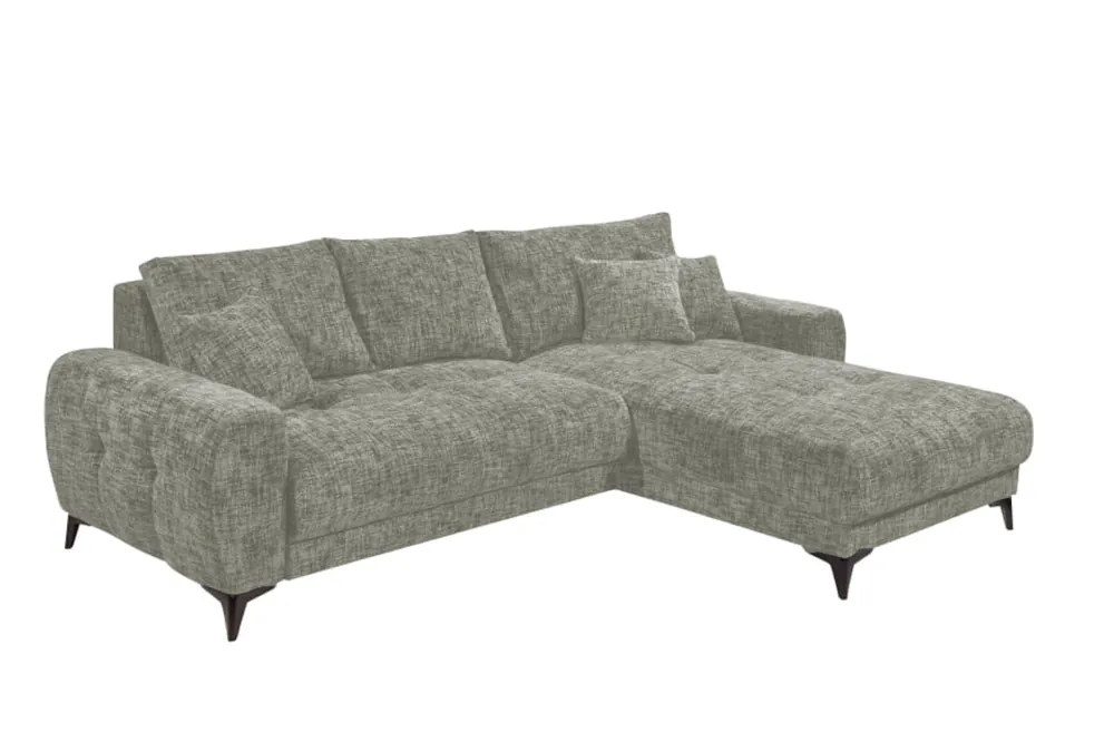 Neue Kollektion Ecksofa Belluno Schlaffunktion und Bettkasten – Ed Exciting Design, Mikrofaser & Nosagfederung, flexibel montierbar