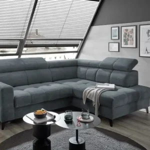Preisknaller Ecksofa Bavaro elektronischer Sitztiefenverstellung und Breitcord-Bezug Ed Exciting Design