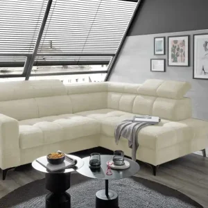 Ecksofa Bavaro elektronischer Sitztiefenverstellung und Breitcord-Bezug Ed Exciting Design Heißes Angebot