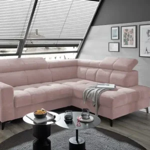 Ecksofa Bavaro elektronischer Sitztiefenverstellung und Breitcord-Bezug Ed Exciting Design Finale Aktion