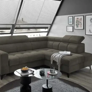 Ecksofa Bavaro elektronischer Sitztiefenverstellung und Breitcord-Bezug Ed Exciting Design Gratis Versand