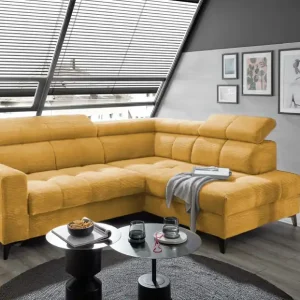 Ecksofa Bavaro elektronischer Sitztiefenverstellung und Breitcord-Bezug Ed Exciting Design Bestseller