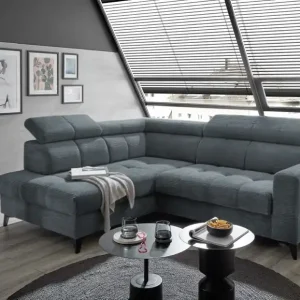 Knallerangebot Ecksofa Bavaro elektronischer Sitztiefenverstellung und Breitcord-Bezug Ed Exciting Design