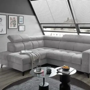 Bestpreis Ecksofa Bavaro elektronischer Sitztiefenverstellung und Breitcord-Bezug Ed Exciting Design