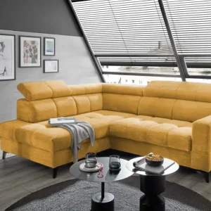 Ecksofa Bavaro elektronischer Sitztiefenverstellung und Breitcord-Bezug Ed Exciting Design Ausverkauf