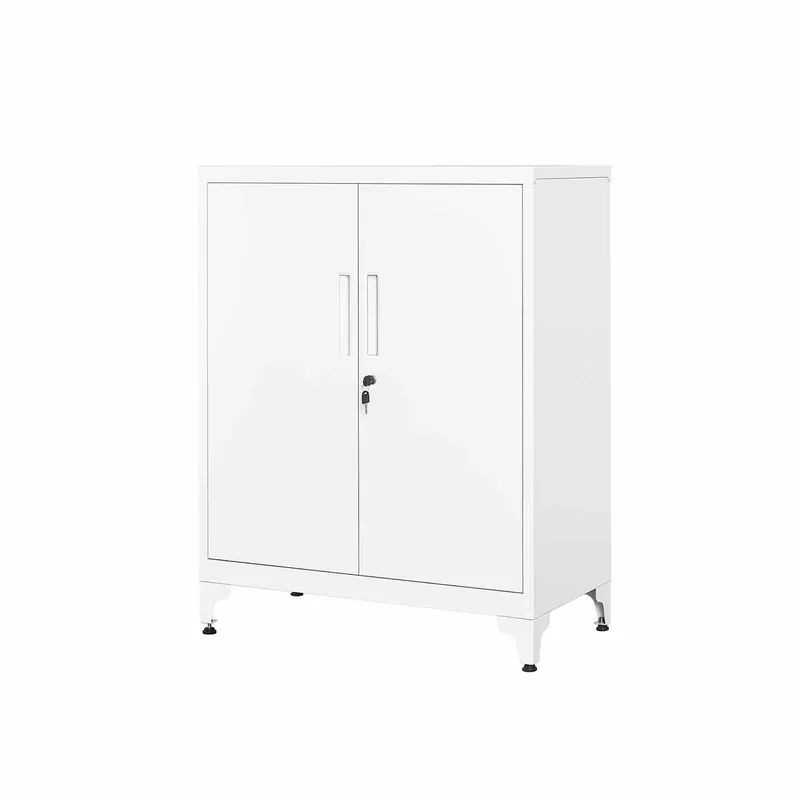 Top-Seller Aktenschrank abschließbar mit 2 Türen 40 x 80 x 90 cm mattweiß