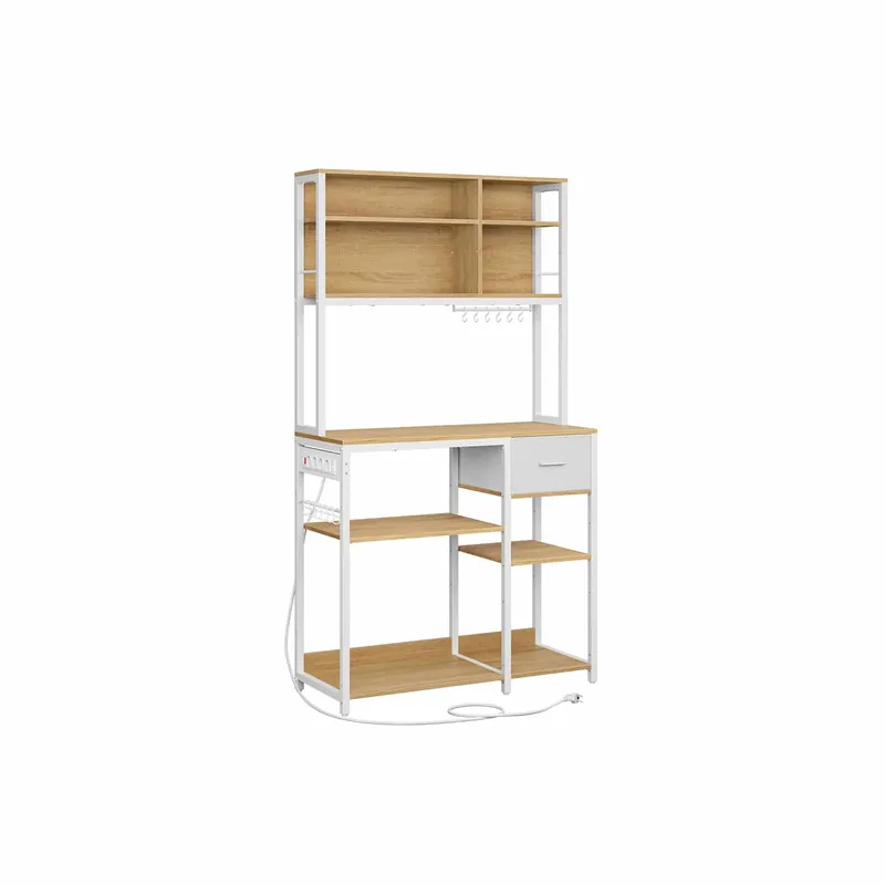 VASAGLE Küchenregal mit Steckdosen & Stoffschublade Online Kaufen