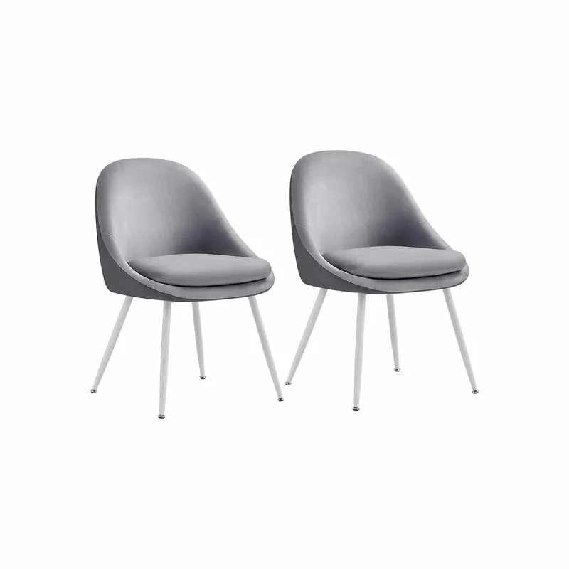 Esszimmerstuhl 2er Set mit Kissen taubengrau-wolkenweiß Geprüft