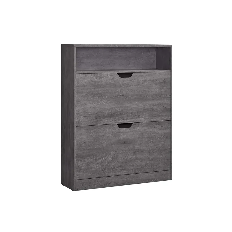 Schuhschrank 2 Klappen offenes Fach Nebelgrau Finale Aktion