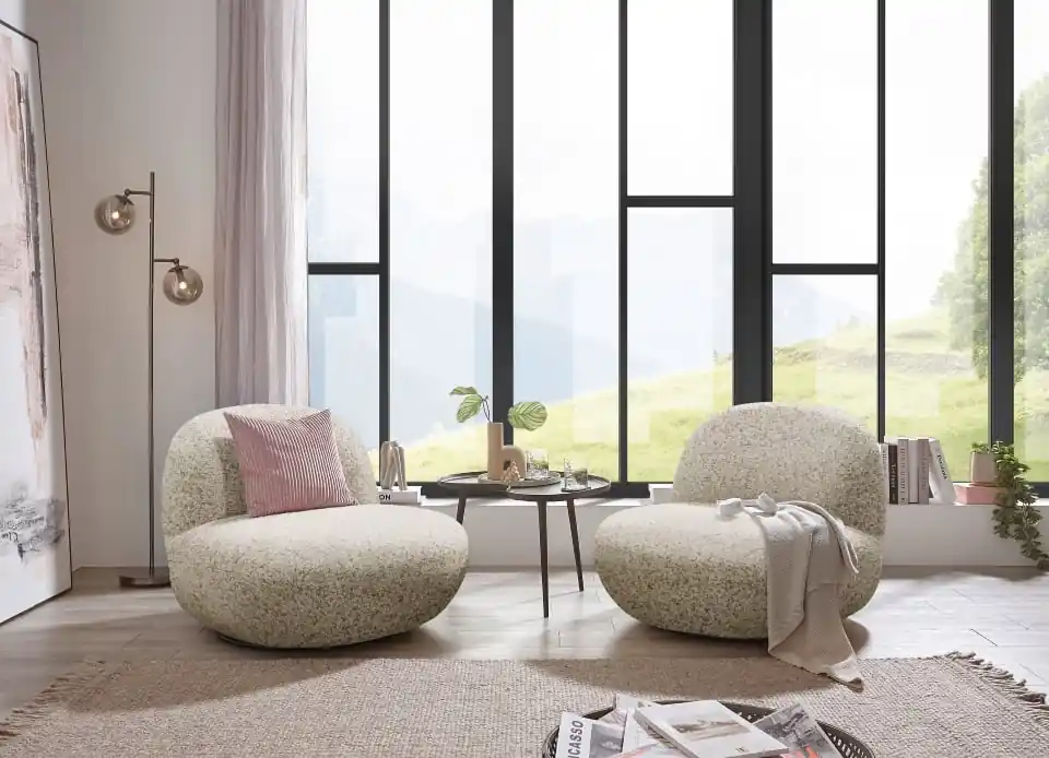 Stilvoller Drehsessel Chris von ED Exciting Design Farbe Macchiato– Moderner Komfort in Macchiato und Grün Meistverkauft