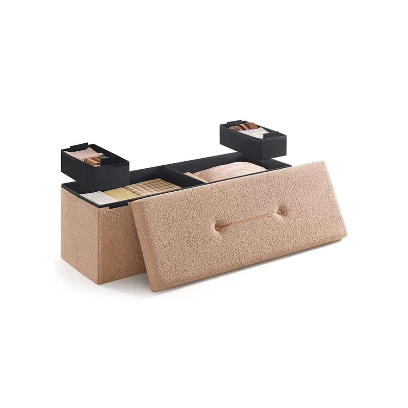 Hocker mit Stauraum 38 x 110 x 38 cm kamelbraun Top-Seller