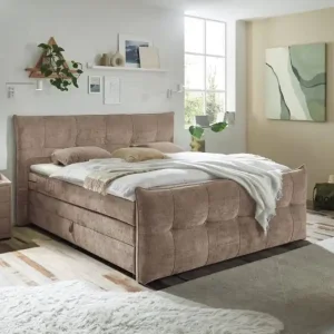 Kostenloser Rückversand Boxspringbett Gallina 180x200 cm mit Bettkasten Mink HR30-Topper – Ed Exciting Design