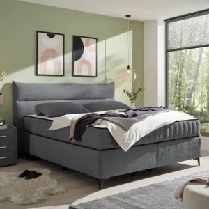 Preisknaller Boxspringbett Vlieland von ED Exciting Farbe Anthrazit Design mit H3/H4 Duo-Matratze 180 x 200 cm