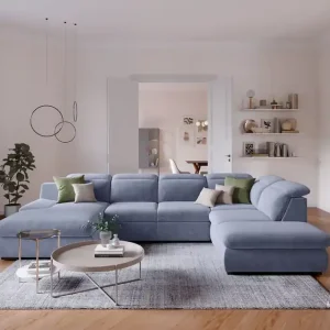 Kostenloser Rückversand Lorena Wohnlandschaft mit Schlaffunktion und Bettkasten - Cotta