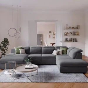 Lorena Wohnlandschaft mit Schlaffunktion und Bettkasten - Cotta Sonderangebot