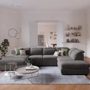 Lorena Wohnlandschaft mit Schlaffunktion und Bettkasten - Cotta Garantierte Lieferung