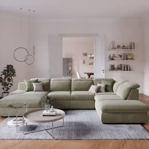 Echt Lorena Wohnlandschaft mit Schlaffunktion und Bettkasten - Cotta