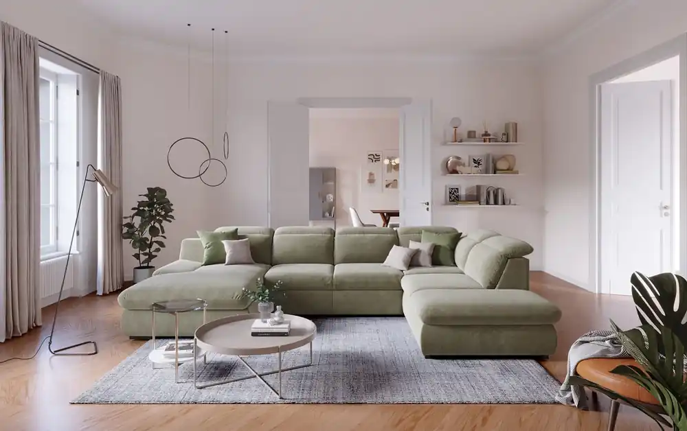 Echt Lorena Wohnlandschaft mit Schlaffunktion und Bettkasten - Cotta